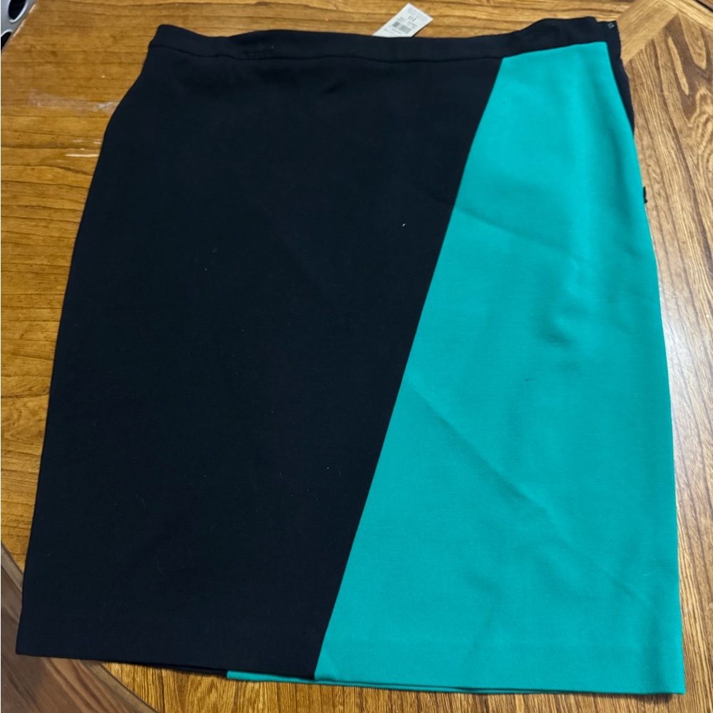 Colorblock Black and Teal Women's Skirt